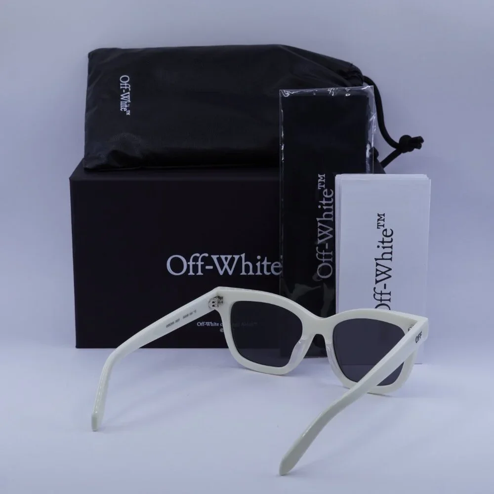 Off-White OERI143 LINCOLN 0107 Sunglasses White Square Frame, Grey Lenses